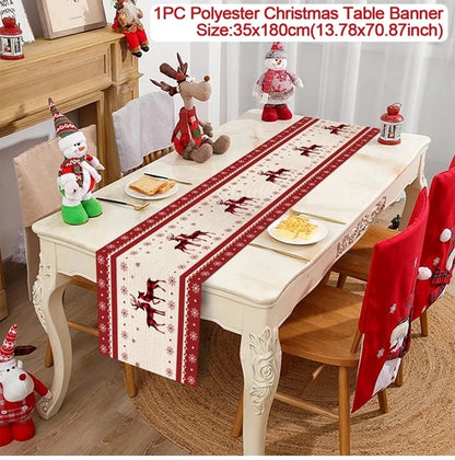 Caminho de Mesa de Natal – Decoração Merry Christmas para Casa, Festa e Ano Novo