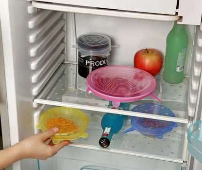 Tampa de Silicone Esticável Reutilizável – Conserva Alimentos, Sela Tigelas e Substitui Plástico Filme