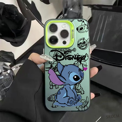 Capa de Celular Disney Stitch – Silicone Flexível e Estilo Fashion p/ iPhone 11 ao 16 Pro Max