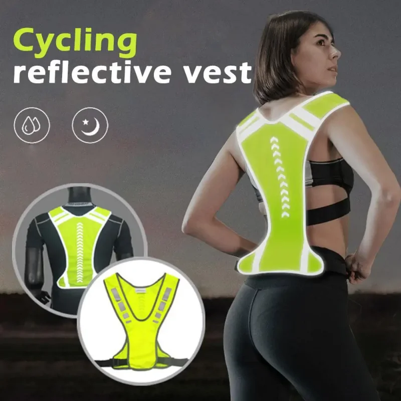 Colete Refletivo Esportivo Ajustável para Corrida e Ciclismo Noturno