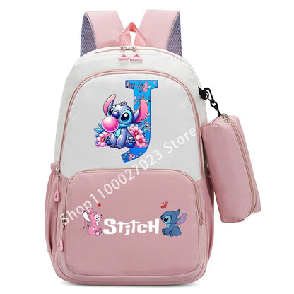 Mochila Escolar Disney Stitch – Grande Capacidade, Resistente à Água e Ideal para Crianças e Adolescentes