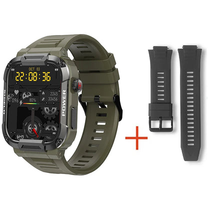 Smartwatch Militar 2025 – GPS, Chamadas BT, Fitness, À Prova d’Água, Compatível Android e iOS