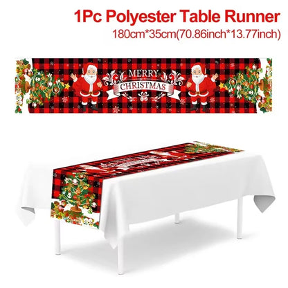 Caminho de Mesa de Natal – Decoração Merry Christmas para Casa, Festa e Ano Novo