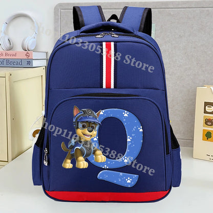 Mochila Escolar Patrulha Canina – Estampa com Letras, Grande Capacidade para Estudantes, Meninos e Meninas