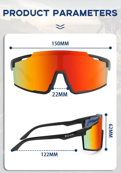 Óculos de Ciclismo SCVCN UV400 – Esportivos, Polarizados e Resistentes, Ideais para Mountain Bike, Estrada e Atividades ao Ar Livre