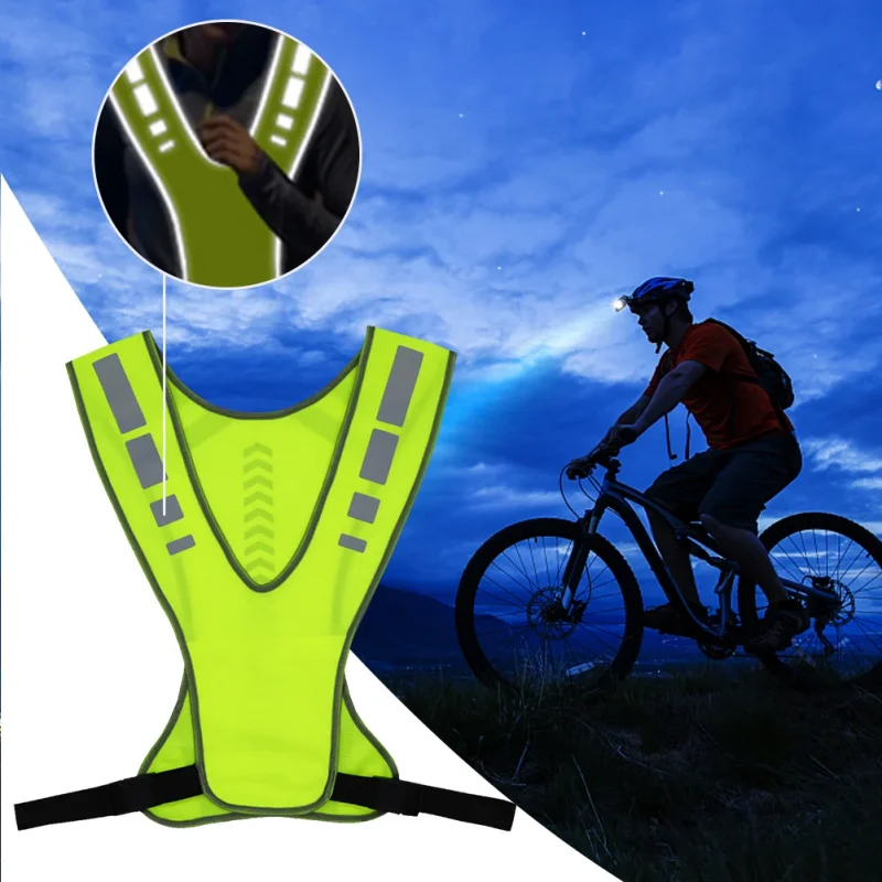 Colete Refletivo Esportivo Ajustável para Corrida e Ciclismo Noturno