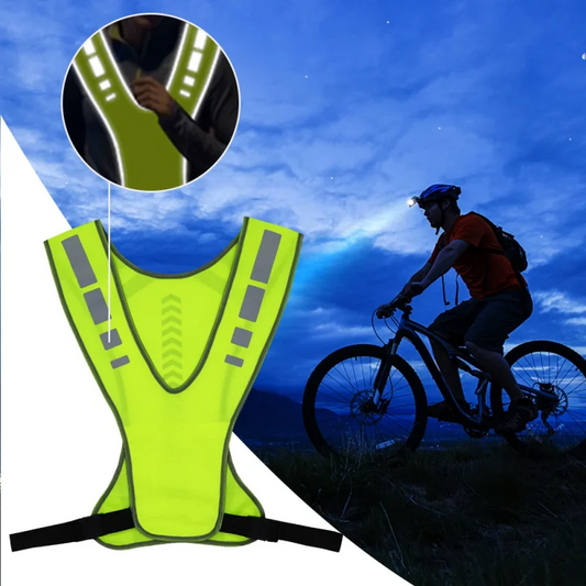 Colete Refletivo Esportivo Ajustável para Corrida e Ciclismo Noturno