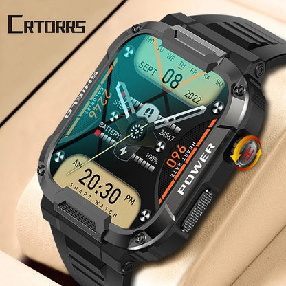 Smartwatch Militar 2025 – GPS, Chamadas BT, Fitness, À Prova d’Água, Compatível Android e iOS
