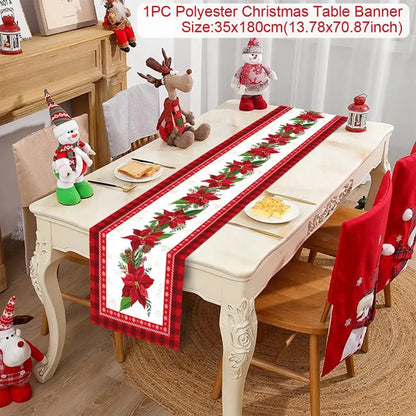 Caminho de Mesa de Natal – Decoração Merry Christmas para Casa, Festa e Ano Novo