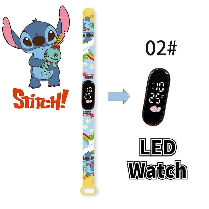 Relógio Digital Infantil Disney com LED Luminoso – Toque, Resistente à Água, Esportivo e Ideal para Presente