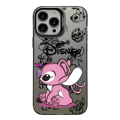 Capa de Celular Disney Stitch – Silicone Flexível e Estilo Fashion p/ iPhone 11 ao 16 Pro Max