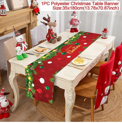 Caminho de Mesa de Natal – Decoração Merry Christmas para Casa, Festa e Ano Novo