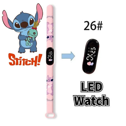 Relógio Digital Infantil Disney com LED Luminoso – Toque, Resistente à Água, Esportivo e Ideal para Presente