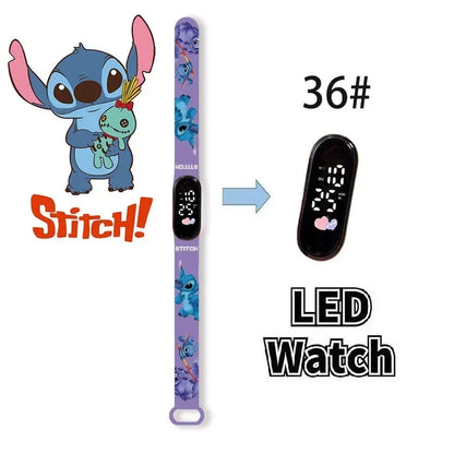 Relógio Digital Infantil Disney com LED Luminoso – Toque, Resistente à Água, Esportivo e Ideal para Presente