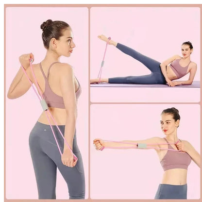Faixas de Resistência com Pegadores de Espuma – Acessório de Treino em Casa, Yoga, Pilates e Exercícios de Força para Mulheres
