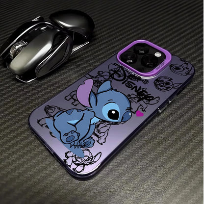 Capa de Celular Disney Stitch – Silicone Flexível e Estilo Fashion p/ iPhone 11 ao 16 Pro Max