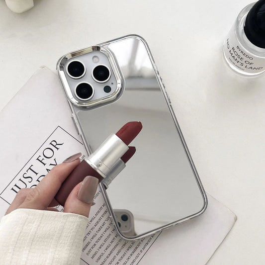 Capa de Celular Espelhada Luxo – Acrílico Resistente com Acabamento Metalizado p/ iPhone 11 ao 17 Pro Max