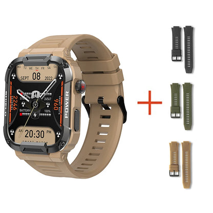 Smartwatch Militar 2025 – GPS, Chamadas BT, Fitness, À Prova d’Água, Compatível Android e iOS
