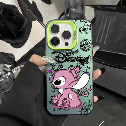 Capa de Celular Disney Stitch – Silicone Flexível e Estilo Fashion p/ iPhone 11 ao 16 Pro Max