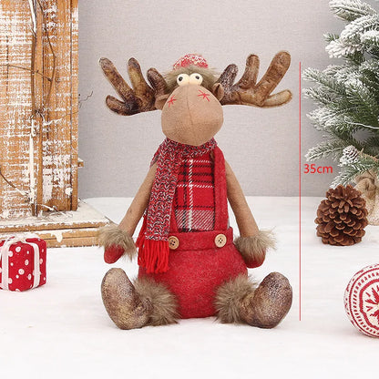 Boneco Alce de Natal em Tecido Vermelho Retrátil – Decoração Exclusiva para Presentear e Encantar sua Casa no Natal 2026