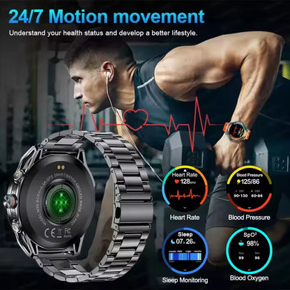 Smartwatch Militar 2025 – GPS, Bússola, Lanterna, 10ATM e Bateria 1000mAh