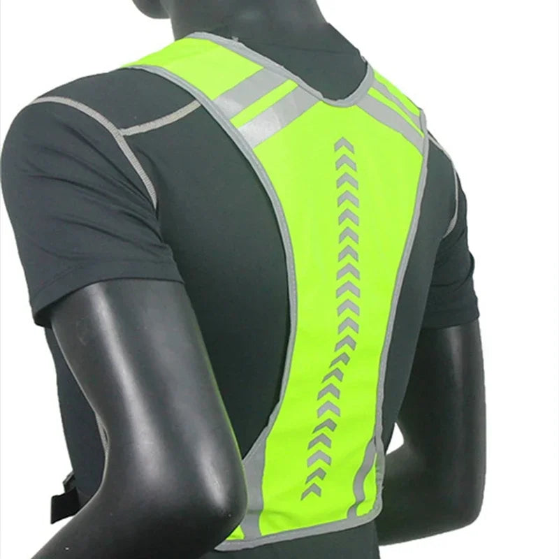 Colete Refletivo Esportivo Ajustável para Corrida e Ciclismo Noturno