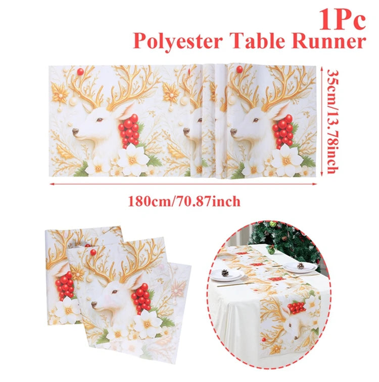 Caminho de Mesa de Natal – Decoração Merry Christmas para Casa, Festa e Ano Novo