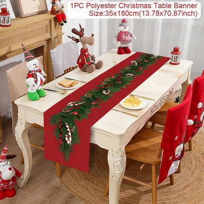 Caminho de Mesa de Natal – Decoração Merry Christmas para Casa, Festa e Ano Novo