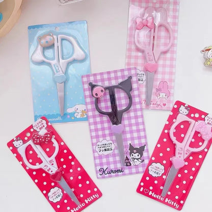 Tesoura Sanrio Kawaii – Kuromi, Cinnamoroll e Melody, Criativa para Escola, Escritório e Presentes