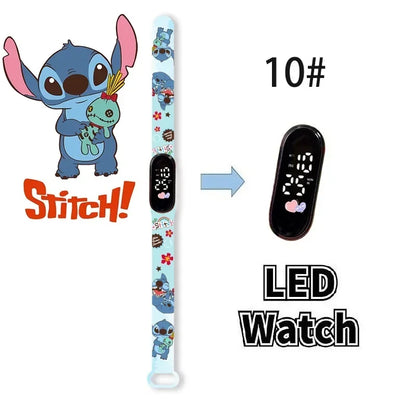Relógio Digital Infantil Disney com LED Luminoso – Toque, Resistente à Água, Esportivo e Ideal para Presente