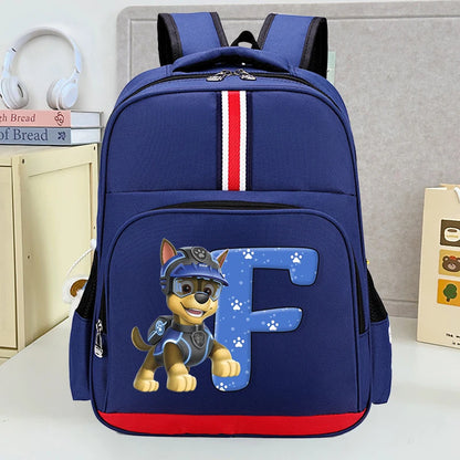 Mochila Escolar Patrulha Canina – Estampa com Letras, Grande Capacidade para Estudantes, Meninos e Meninas