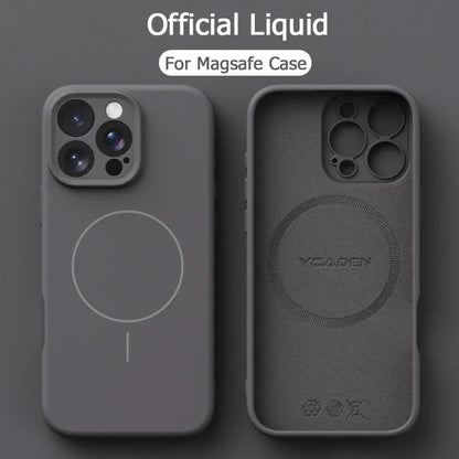 Capa de Celular em Silicone Líquido com MagSafe – Proteção Magnética p/ iPhone 11 ao 16 Pro Max
