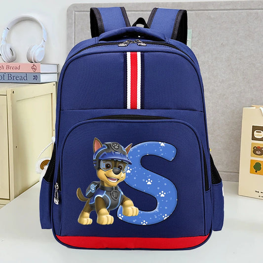 Mochila Escolar Patrulha Canina – Estampa com Letras, Grande Capacidade para Estudantes, Meninos e Meninas
