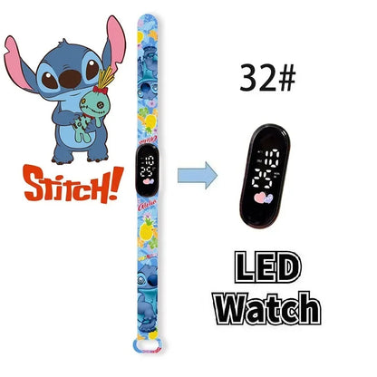 Relógio Digital Infantil Disney com LED Luminoso – Toque, Resistente à Água, Esportivo e Ideal para Presente