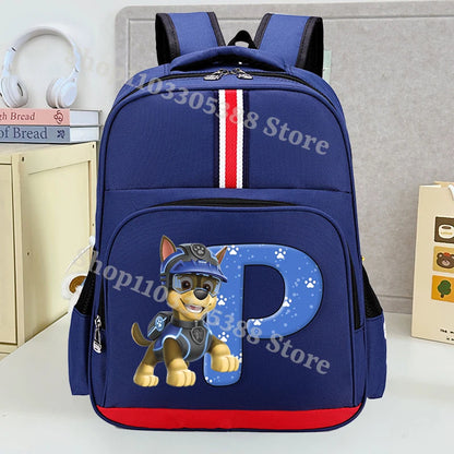 Mochila Escolar Patrulha Canina – Estampa com Letras, Grande Capacidade para Estudantes, Meninos e Meninas