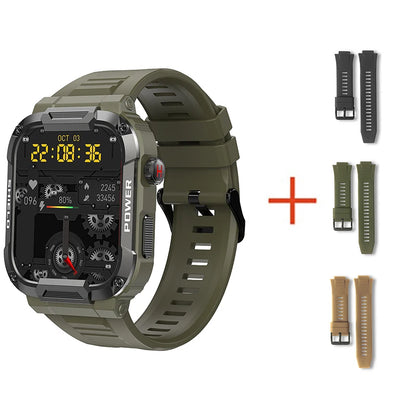 Smartwatch Militar 2025 – GPS, Chamadas BT, Fitness, À Prova d’Água, Compatível Android e iOS