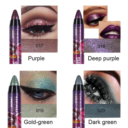 Lápis 2 em 1 Sombra e Batom – À Prova d’Água, Longa Duração e Efeito Glitter