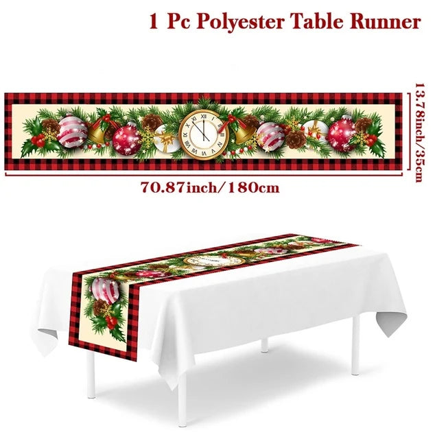 Caminho de Mesa de Natal – Decoração Merry Christmas para Casa, Festa e Ano Novo