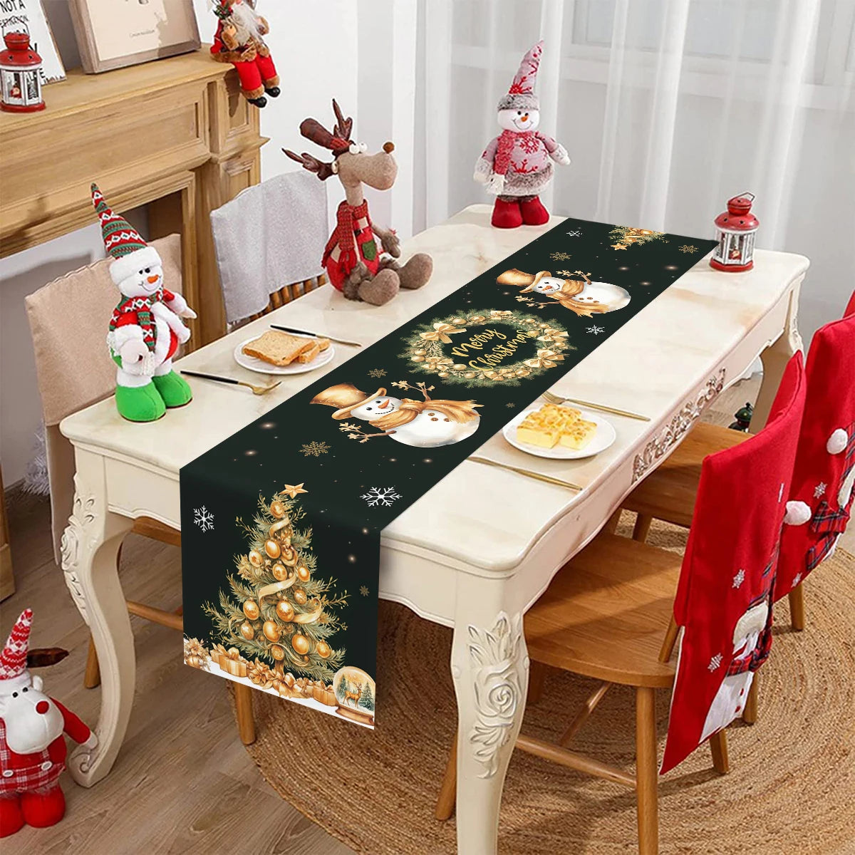 Caminho de Mesa de Natal – Decoração Merry Christmas para Casa, Festa e Ano Novo