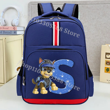 Mochila Escolar Patrulha Canina – Estampa com Letras, Grande Capacidade para Estudantes, Meninos e Meninas