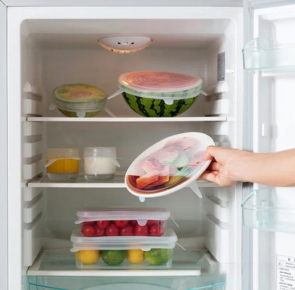 Tampa de Silicone Esticável Reutilizável – Conserva Alimentos, Sela Tigelas e Substitui Plástico Filme