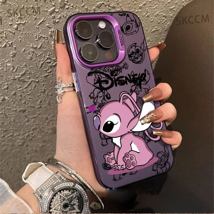Capa de Celular Disney Stitch – Silicone Flexível e Estilo Fashion p/ iPhone 11 ao 16 Pro Max