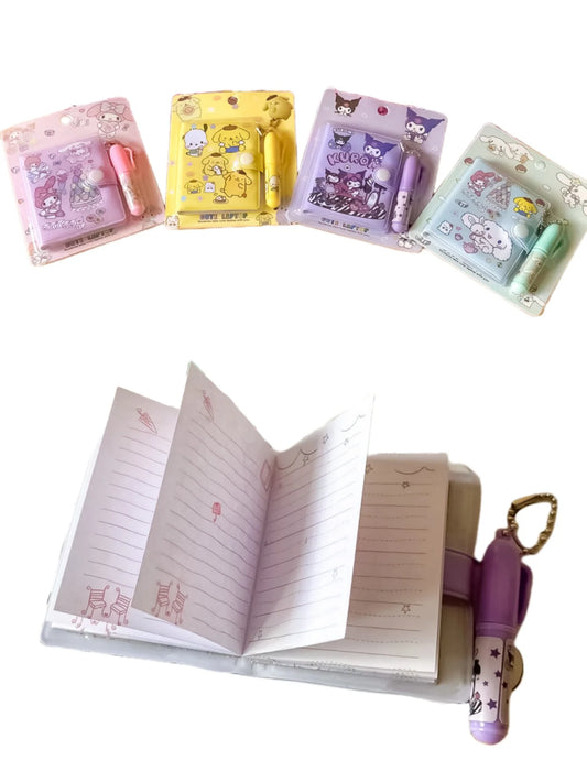 Caderno Kuromi, Cinnamoroll e Melody – Opções com 1, 4, 8 ou 16 Unidades | Mini Journal Kawaii Portátil para Escola, Escritório e Presentes