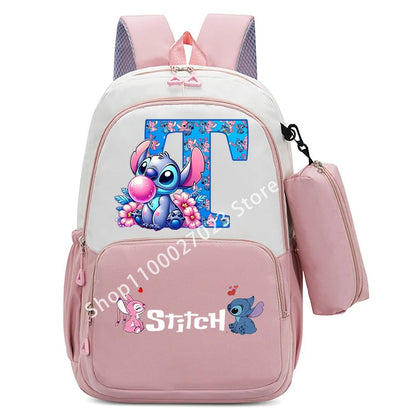 Mochila Escolar Disney Stitch – Grande Capacidade, Resistente à Água e Ideal para Crianças e Adolescentes