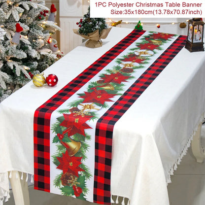 Caminho de Mesa de Natal – Decoração Merry Christmas para Casa, Festa e Ano Novo