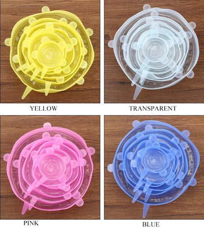 Tampa de Silicone Esticável Reutilizável – Conserva Alimentos, Sela Tigelas e Substitui Plástico Filme