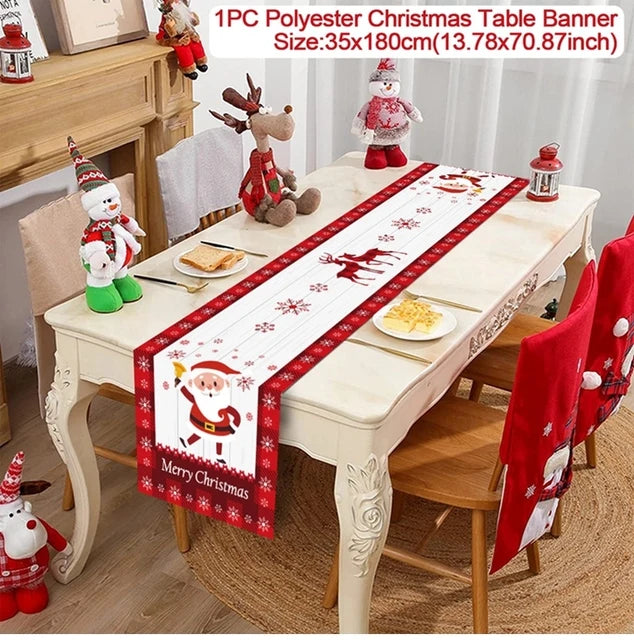 Caminho de Mesa de Natal – Decoração Merry Christmas para Casa, Festa e Ano Novo