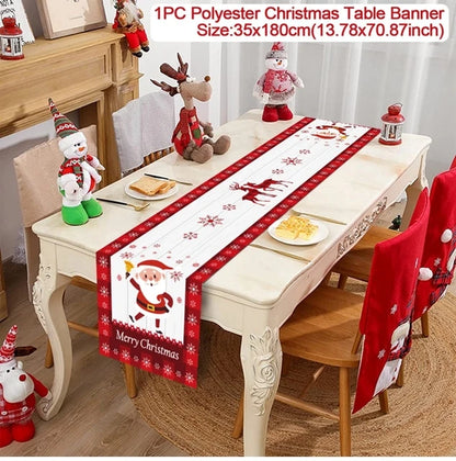Caminho de Mesa de Natal – Decoração Merry Christmas para Casa, Festa e Ano Novo