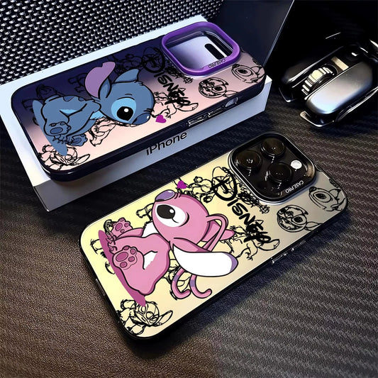 Capa de Celular Disney Stitch – Silicone Flexível e Estilo Fashion p/ iPhone 11 ao 16 Pro Max