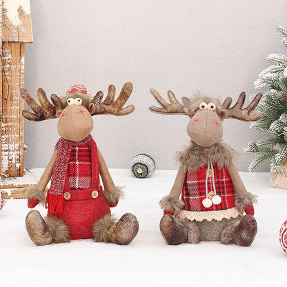 Boneco Alce de Natal em Tecido Vermelho Retrátil – Decoração Exclusiva para Presentear e Encantar sua Casa no Natal 2026